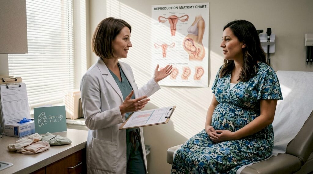 OB-GYN explains cervix check in clinic