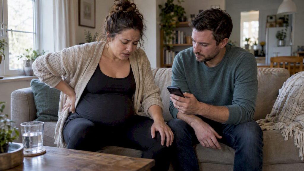 Partner timing contractions at home
