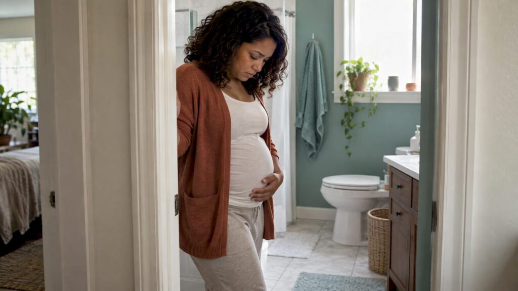 Expectant parent notices fluid before labor
